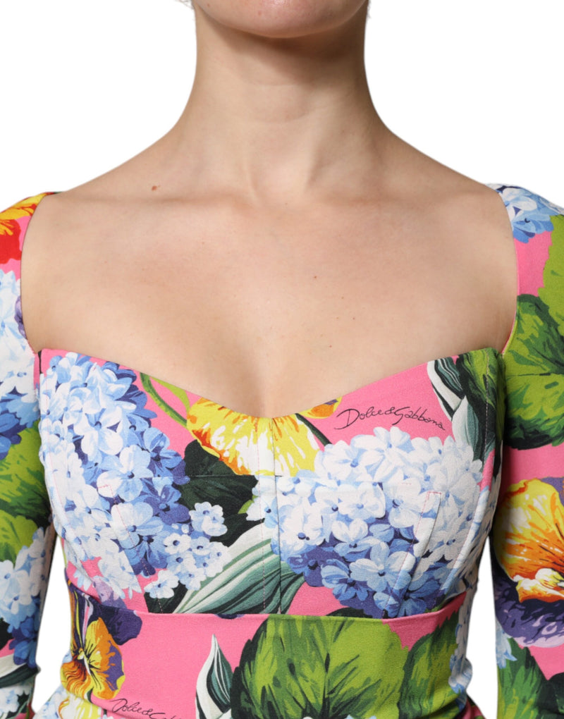 Robe Midi à Fente Latérale Multicolore Dolce & Gabbana
