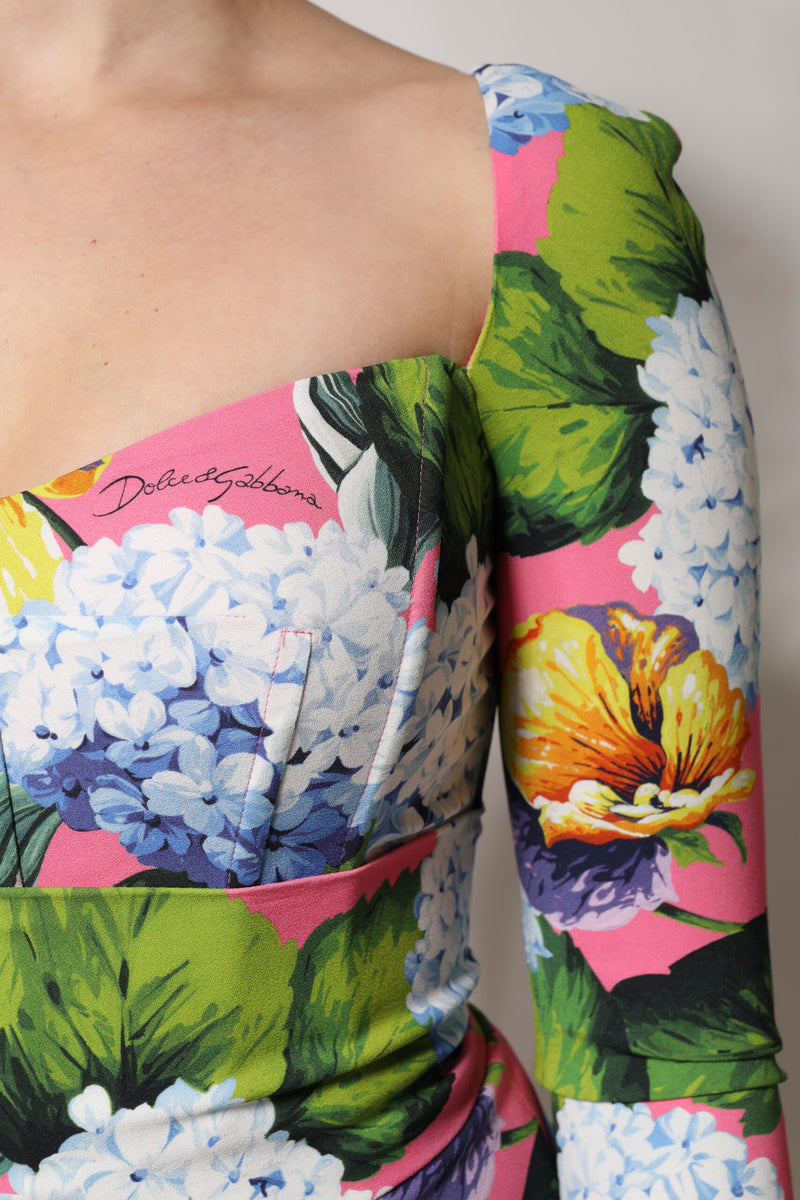 Robe Midi à Fente Latérale Multicolore Dolce & Gabbana