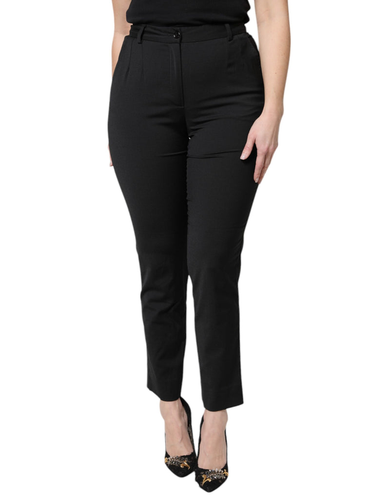 Dolce & Gabbana Pantalons Slim Fit Taille Haute Noirs