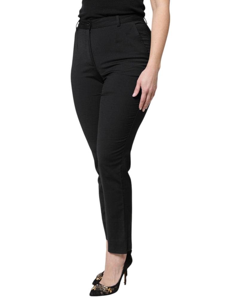 Dolce & Gabbana Pantalons Slim Fit Taille Haute Noirs