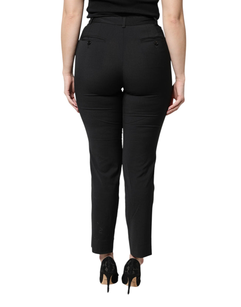 Dolce & Gabbana Pantalons Slim Fit Taille Haute Noirs