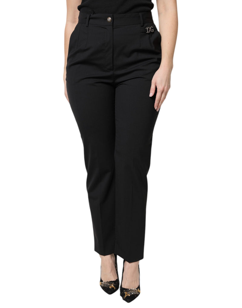 Dolce & Gabbana Black High Waist Dress Pants - Authentic Italian Style