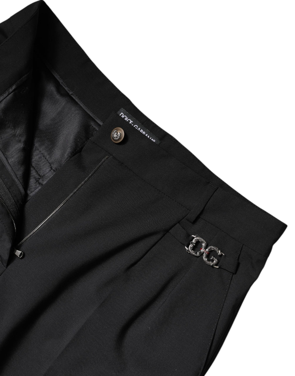 Dolce & Gabbana Black High Waist Dress Pants - Authentic Italian Style