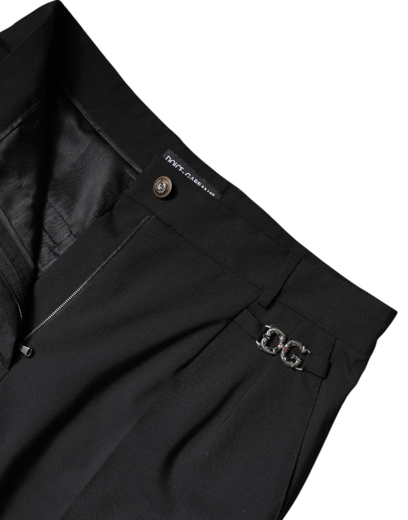 Dolce & Gabbana Black High Waist Dress Pants - Authentic Italian Style