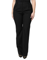 Dolce & Gabbana Pantalons de Costume Boot Cut en Laine Noire