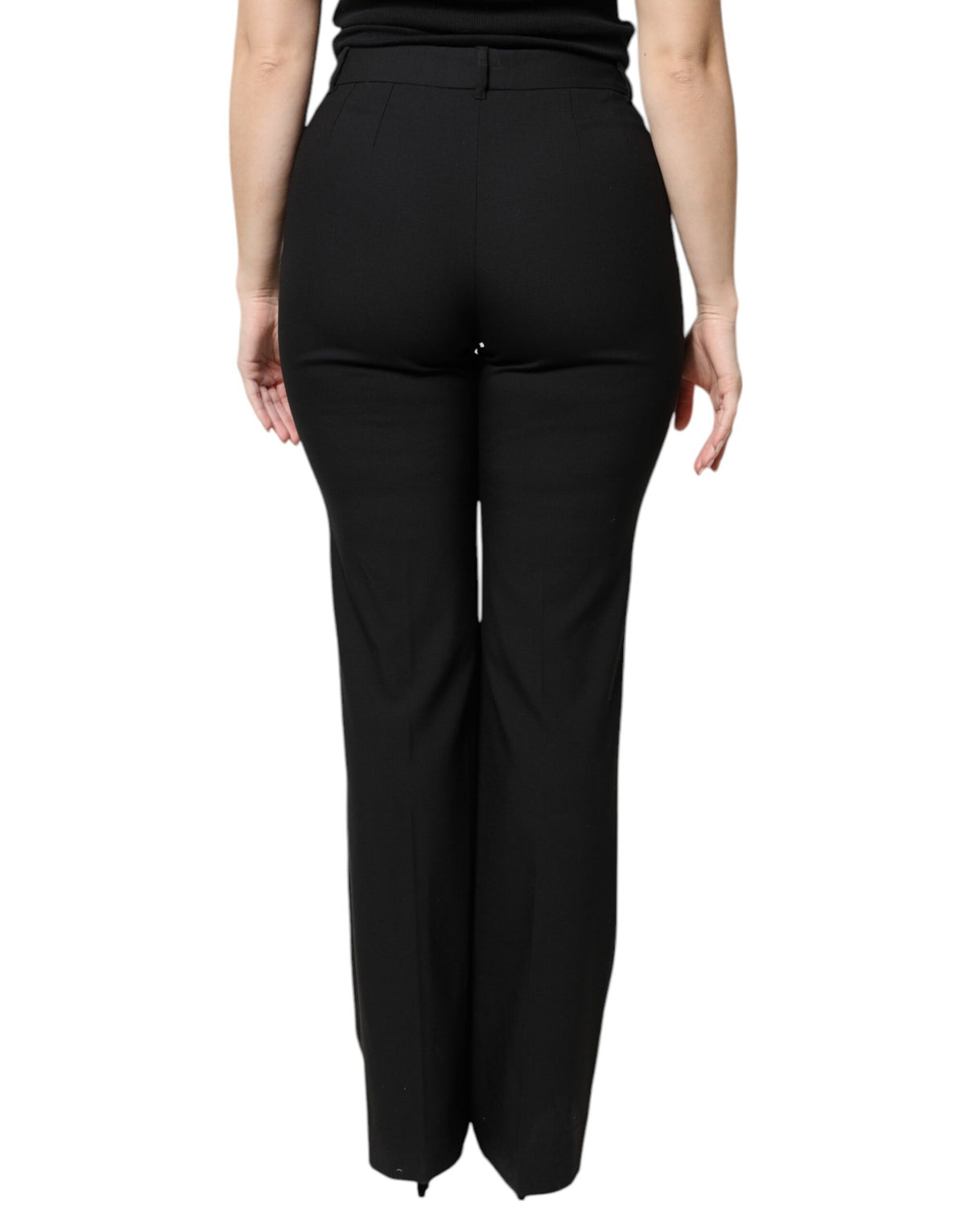 Dolce & Gabbana Pantalons de Costume Boot Cut en Laine Noire