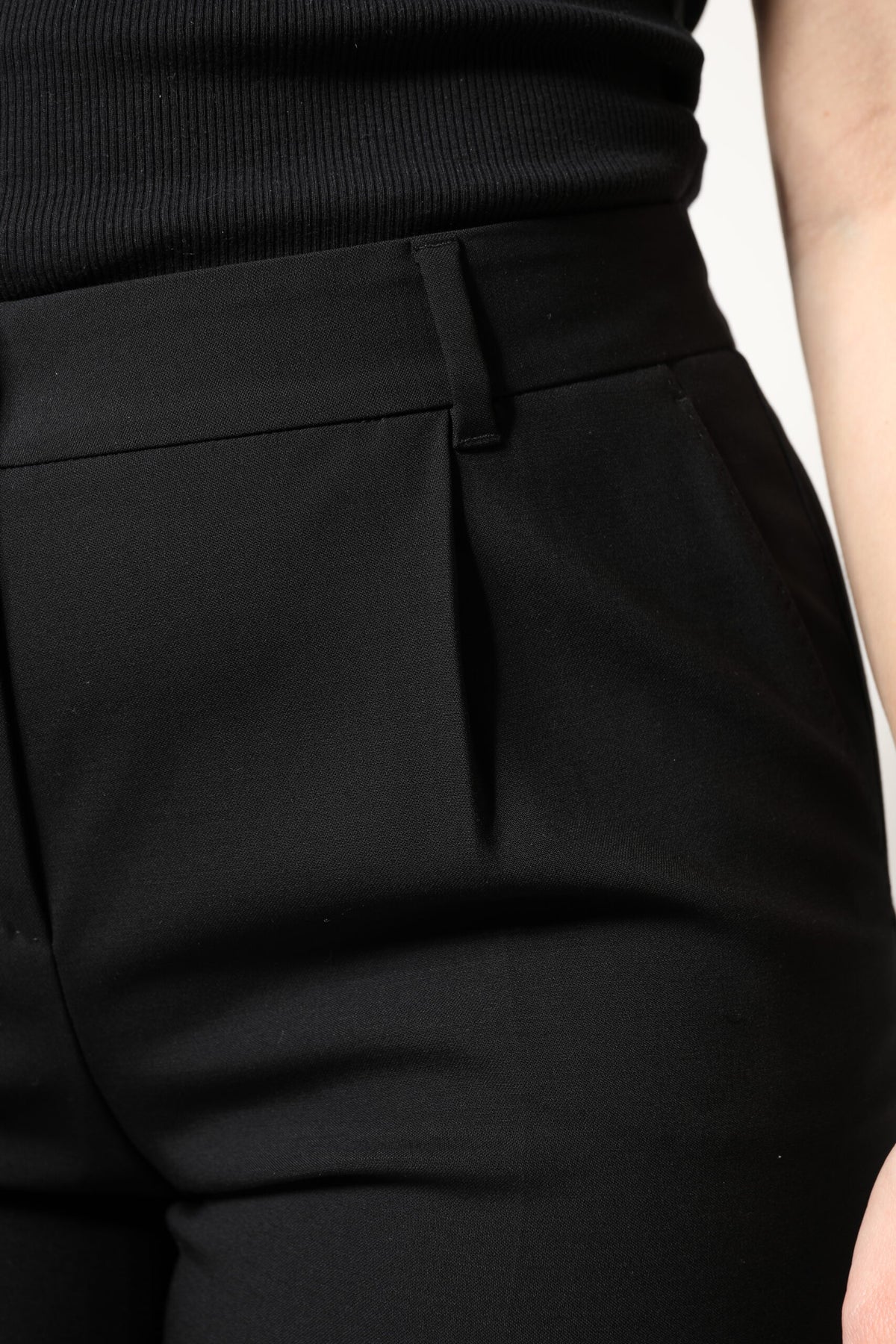 Dolce & Gabbana Pantalons de Costume Boot Cut en Laine Noire