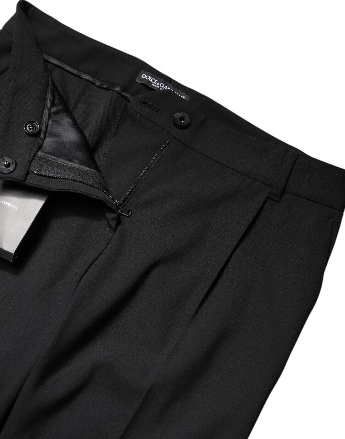 Dolce & Gabbana Pantalons de Costume Boot Cut en Laine Noire