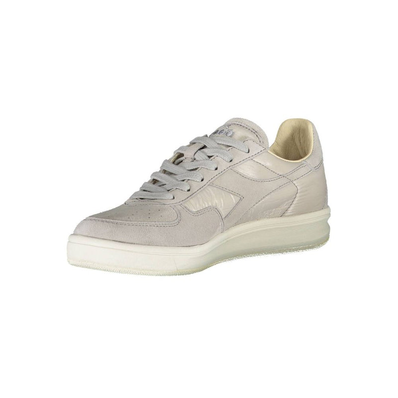 Diadora Gray Leather Women Sneaker with Swarovski Crystals