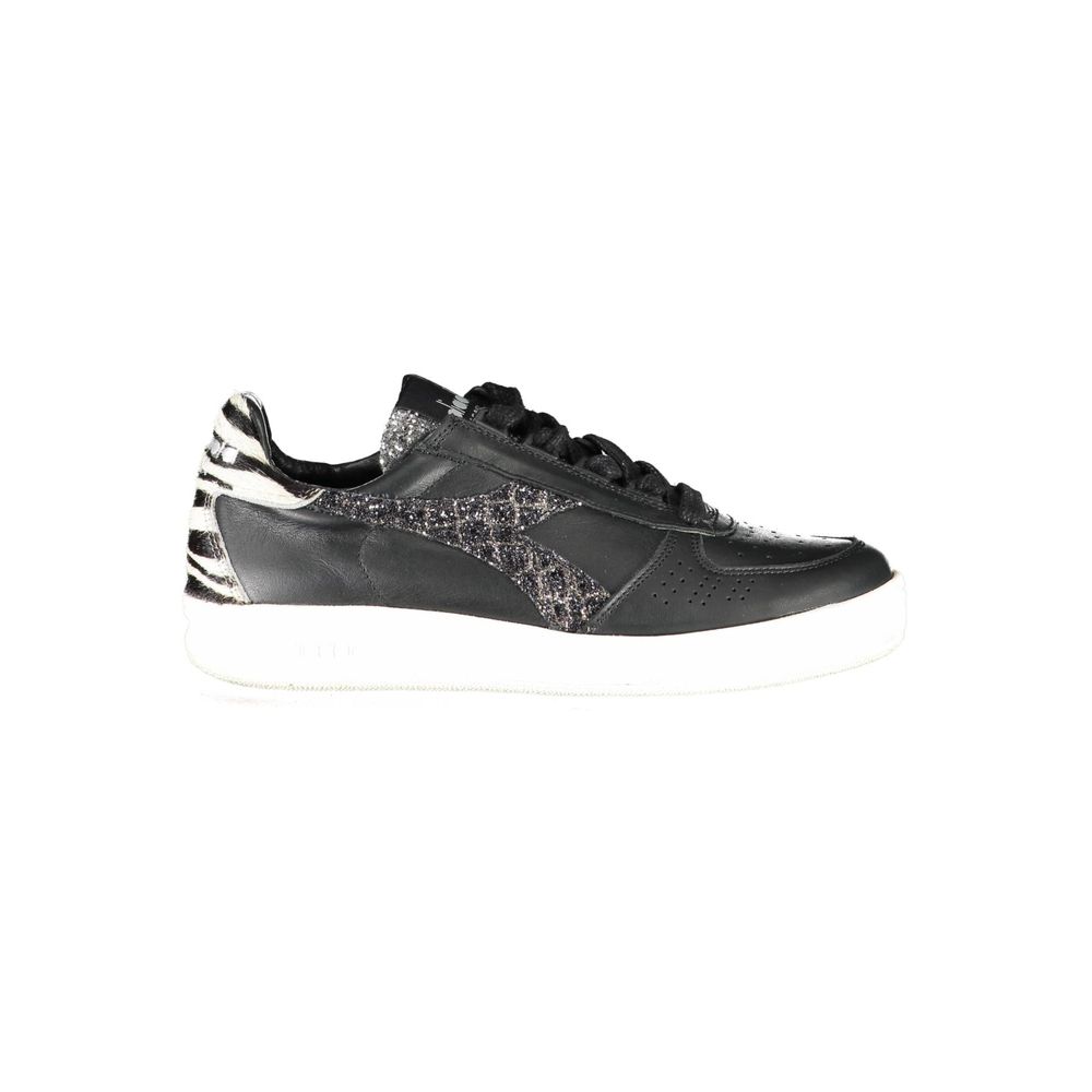 Diadora Black Leather Women's Sneakers - All-Day Comfort and Style