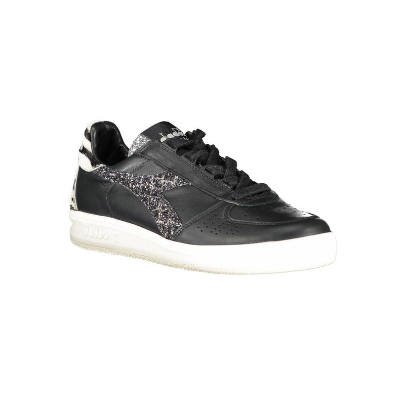 Diadora Black Leather Women's Sneakers - All-Day Comfort and Style