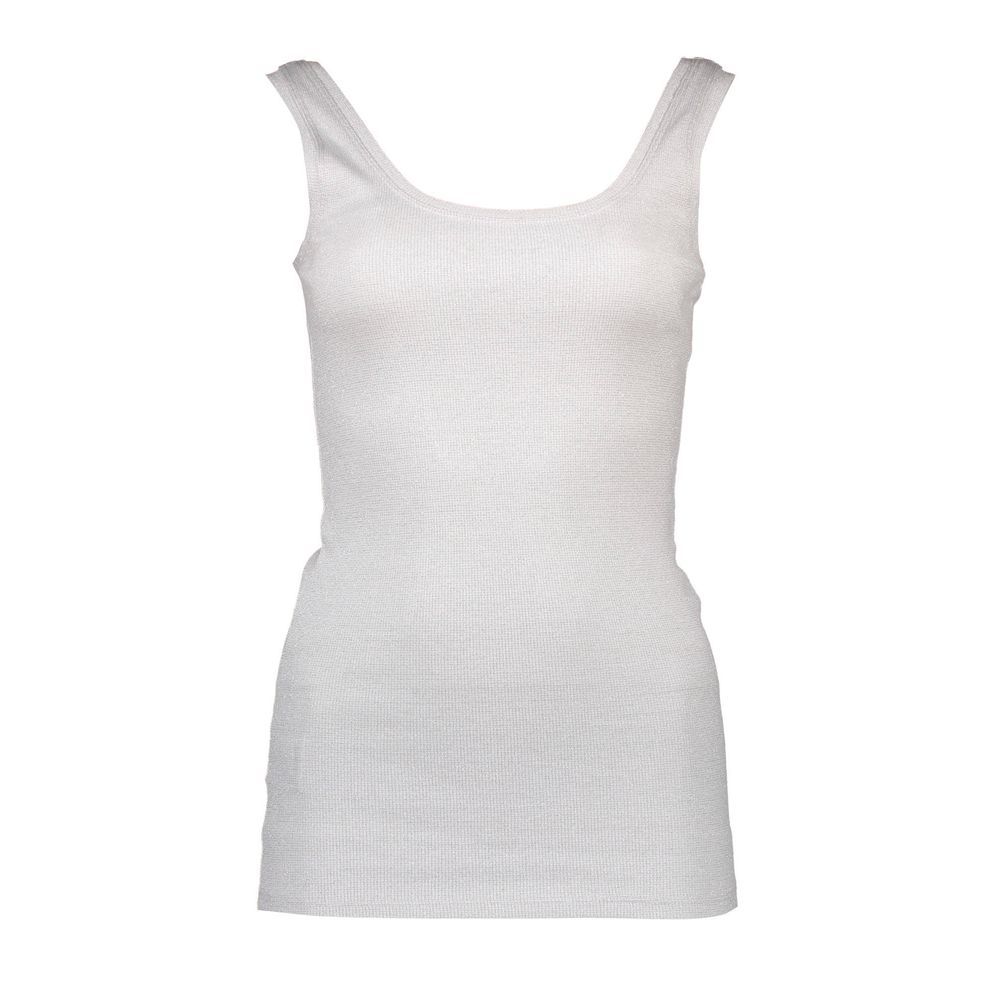 Silvian Heach Top Femme Blanc en Coton - Débardeur à Épaules Larges