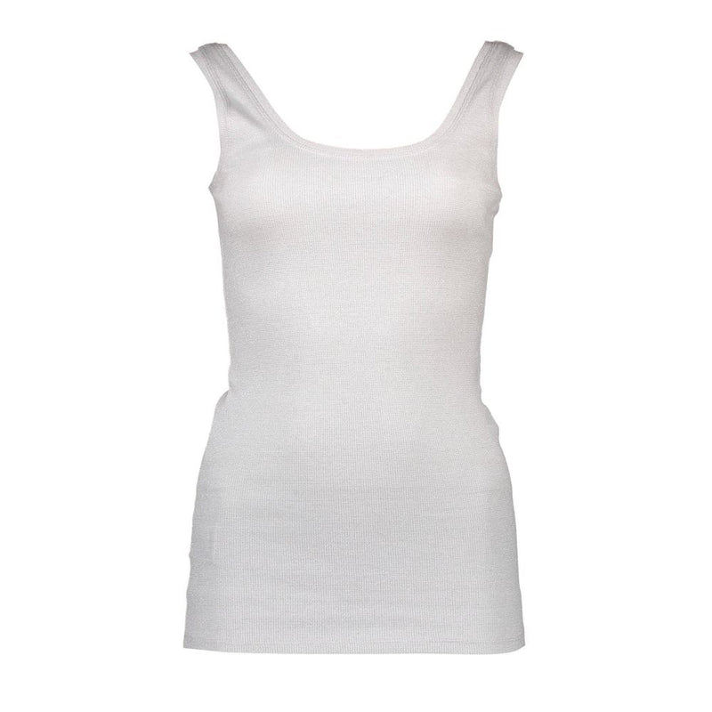 Silvian Heach Top Femme Blanc en Coton - Débardeur à Épaules Larges