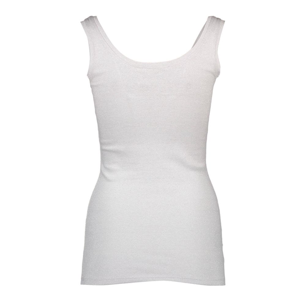 Silvian Heach Top Femme Blanc en Coton - Débardeur à Épaules Larges