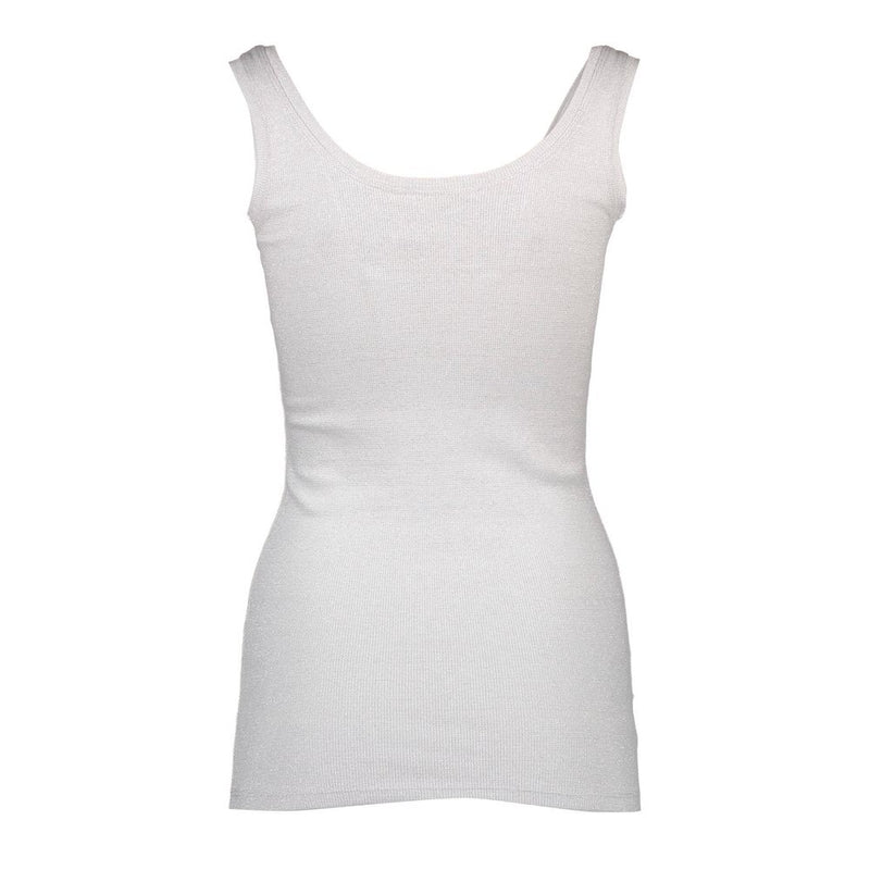 Silvian Heach Top Femme Blanc en Coton - Débardeur à Épaules Larges