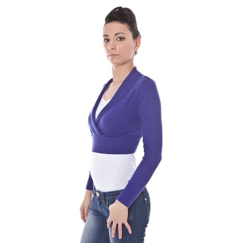 Datch Purple Wool Sweater - Élégant Pull à Manches Longues en V
