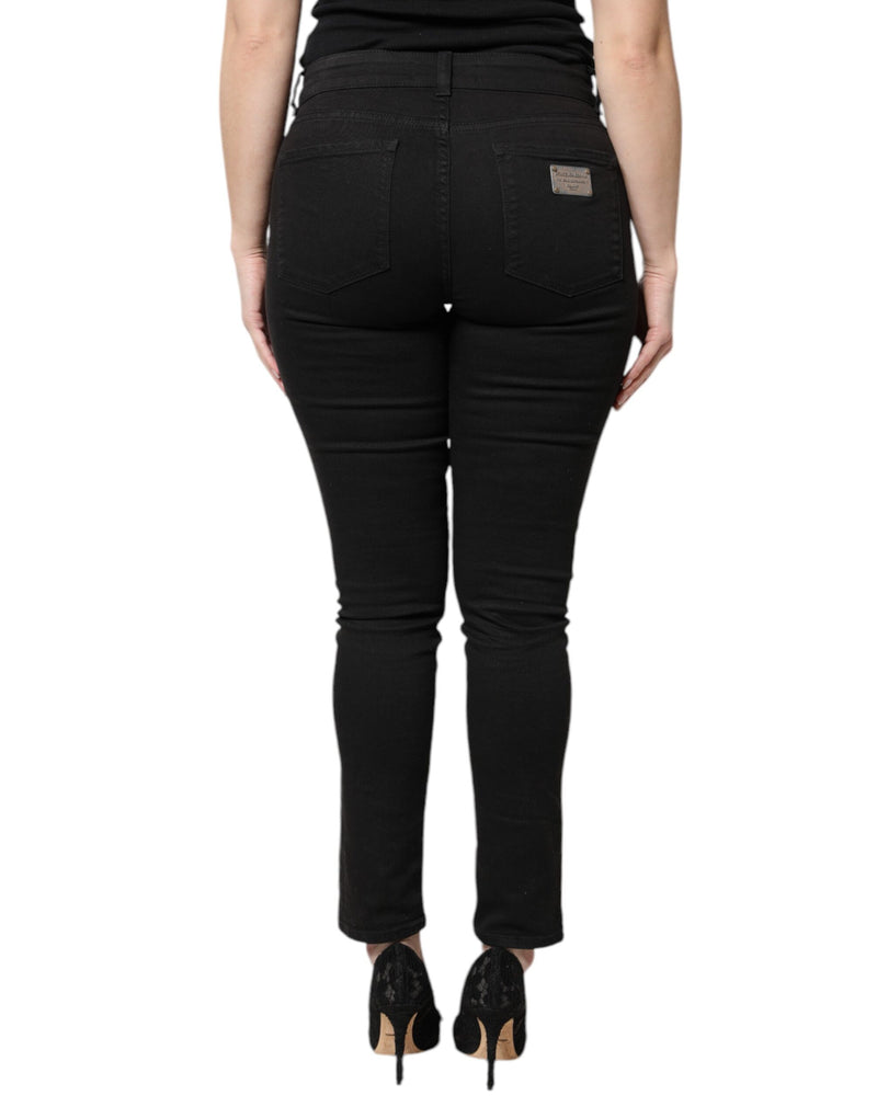 Dolce & Gabbana Jeans Denim Skinny Taille Haute Noir