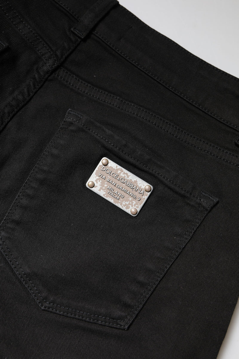 Dolce & Gabbana Jeans Denim Skinny Taille Haute Noir