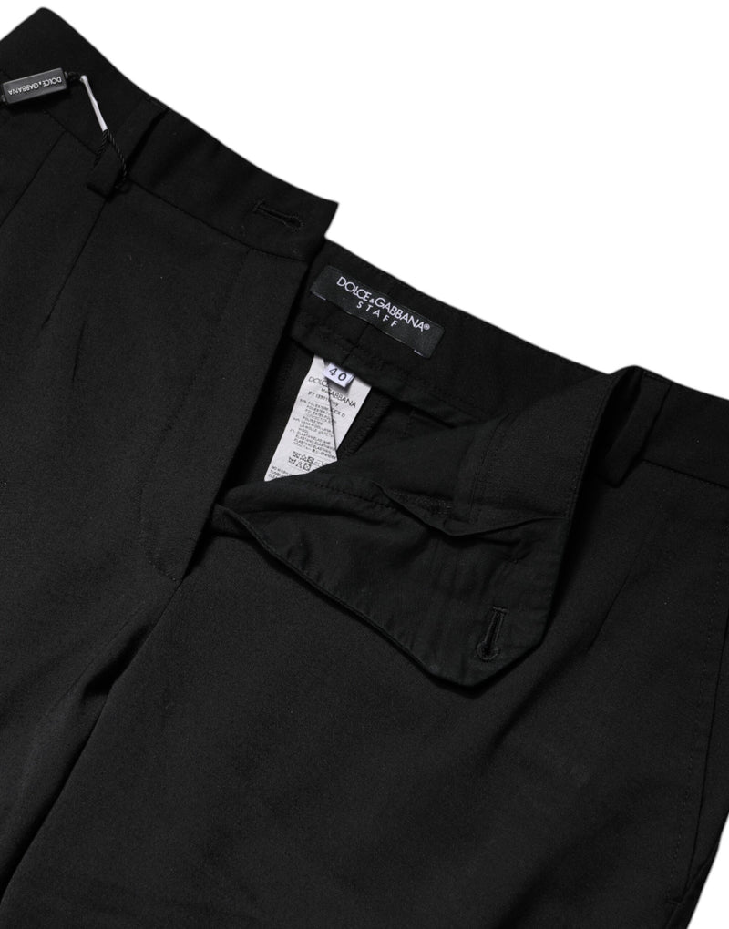 Dolce & Gabbana Pantalon Slim Taille Haute Noir - Design Italien Authentique