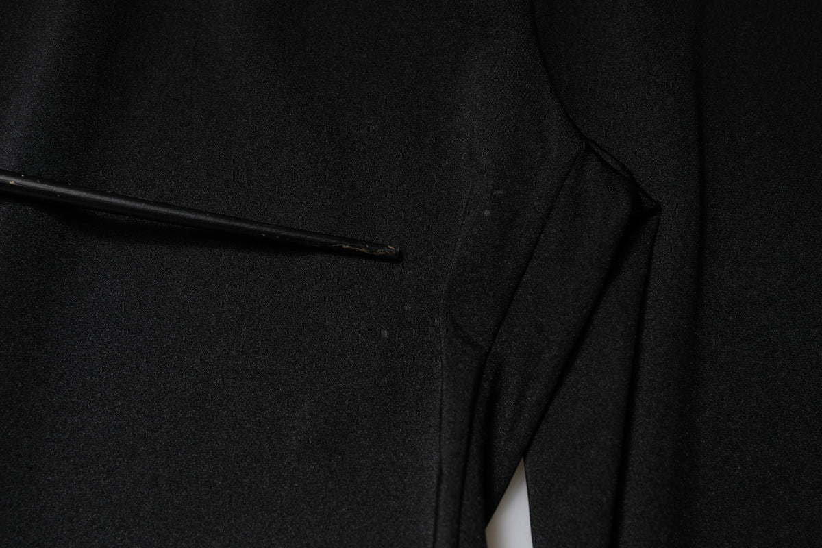 Dolce & Gabbana Pantalons Slim Fit Taille Haute Noir en Nylon