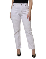 Dolce & Gabbana Jeans Femme Skinny Taille Haute Blanc