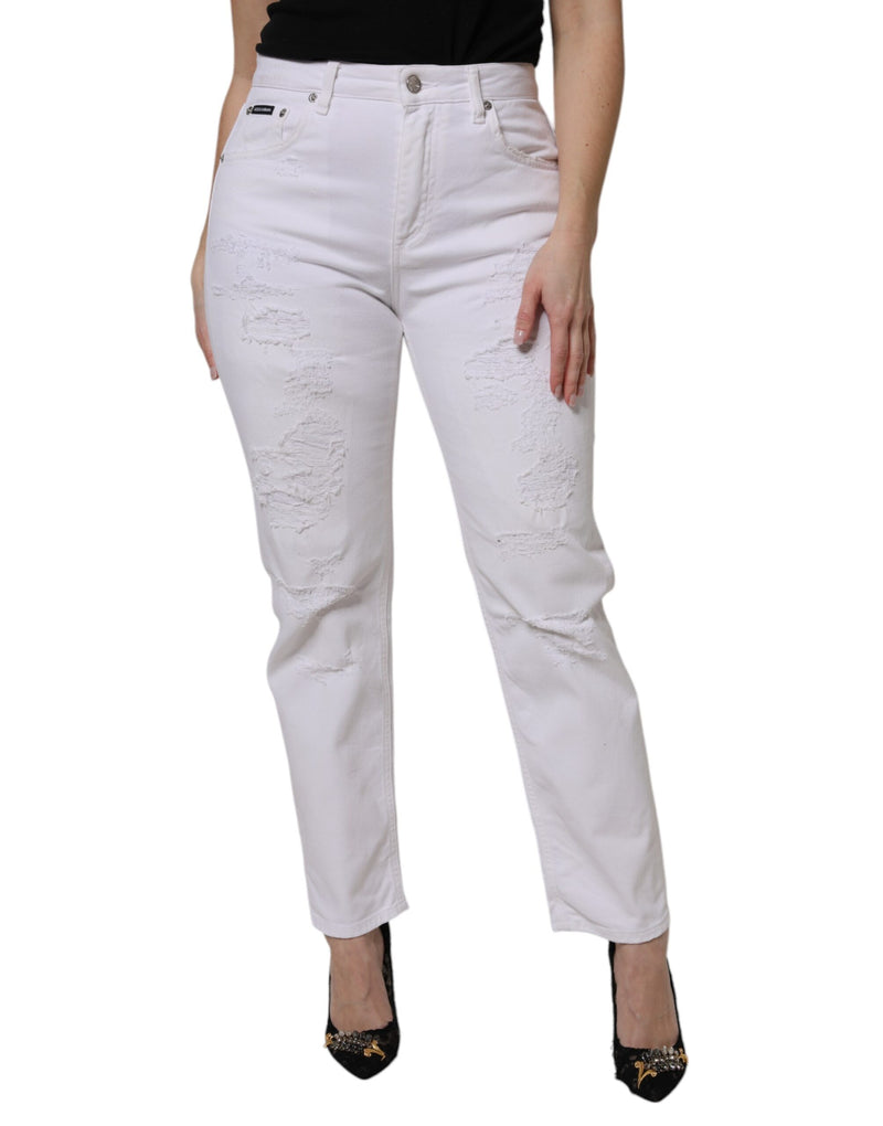 Dolce & Gabbana Jeans Femme Skinny Taille Haute Blanc