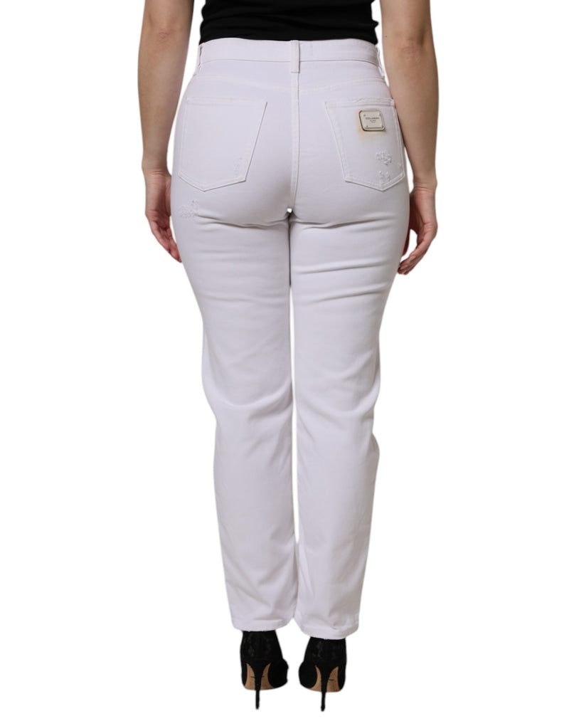 Dolce & Gabbana Jeans Femme Skinny Taille Haute Blanc