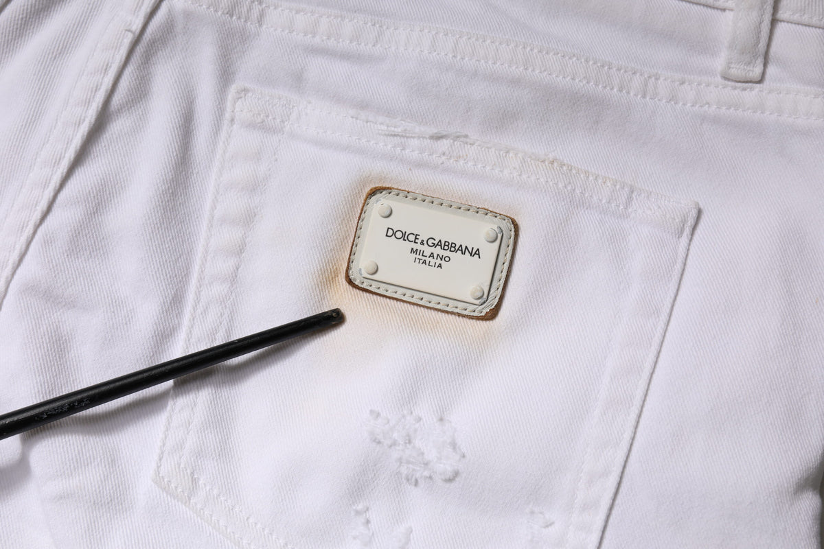 Dolce & Gabbana Jeans Femme Skinny Taille Haute Blanc