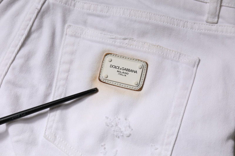 Dolce & Gabbana Jeans Femme Skinny Taille Haute Blanc