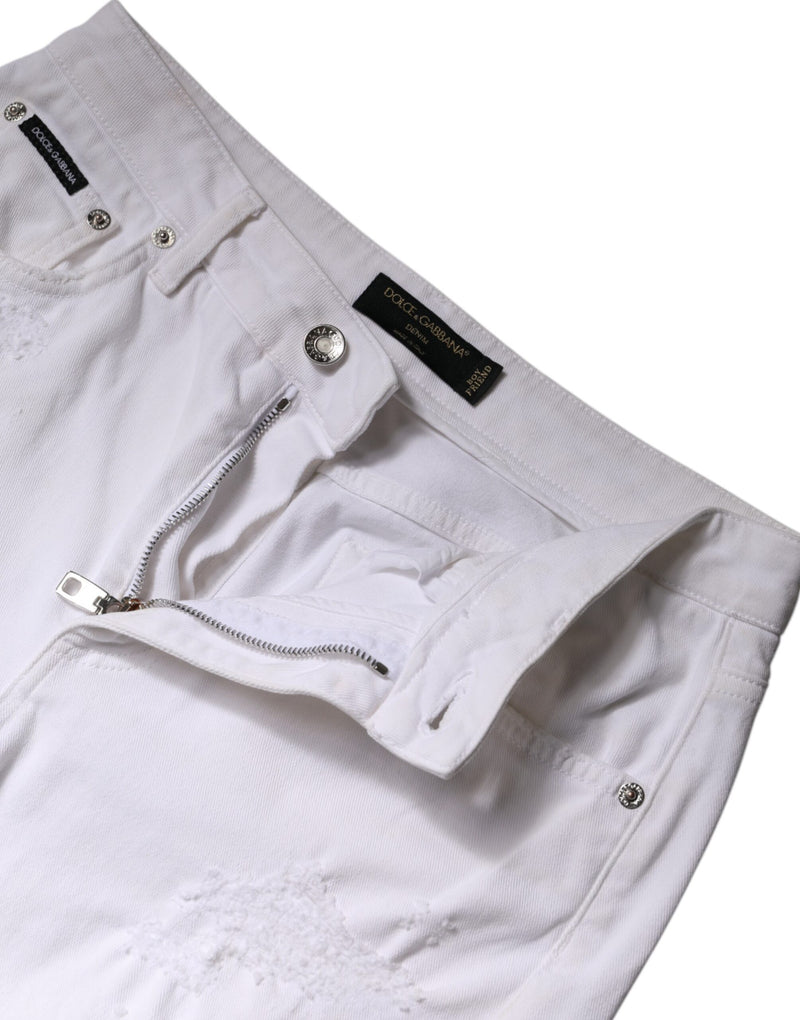 Dolce & Gabbana Jeans Femme Skinny Taille Haute Blanc