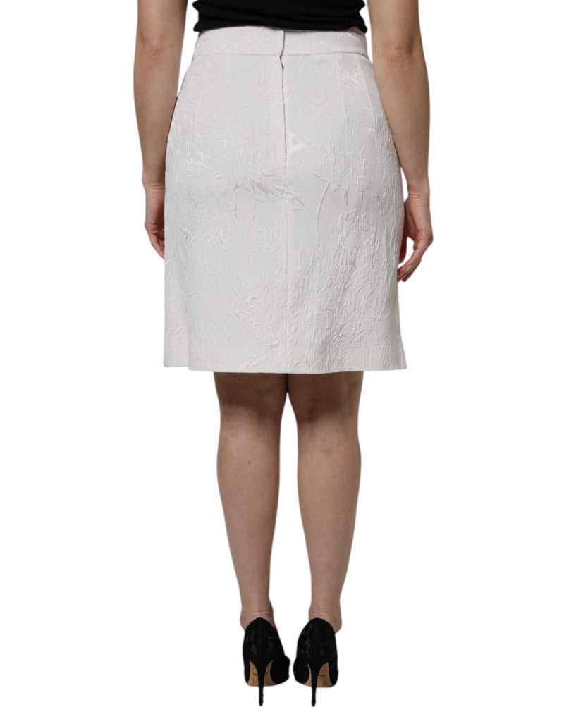 Dolce & Gabbana Jupe Crayon Blanche Taille Haute