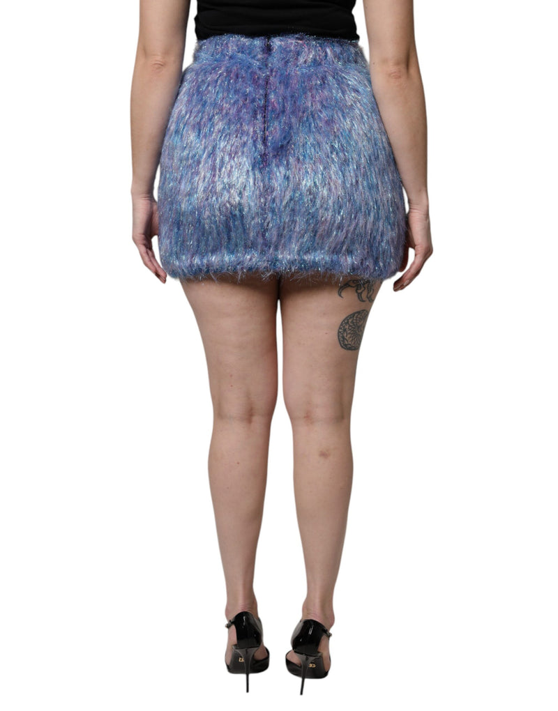 Dolce & Gabbana Jupe Mini Haute Taille en Tissu Plush Multicolore