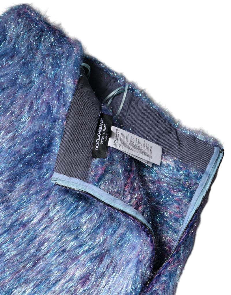 Dolce & Gabbana Jupe Mini Haute Taille en Tissu Plush Multicolore