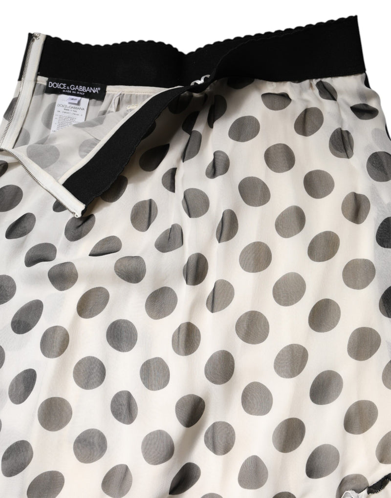 Dolce & Gabbana Jupe Midi à Pois Noir et Blanc