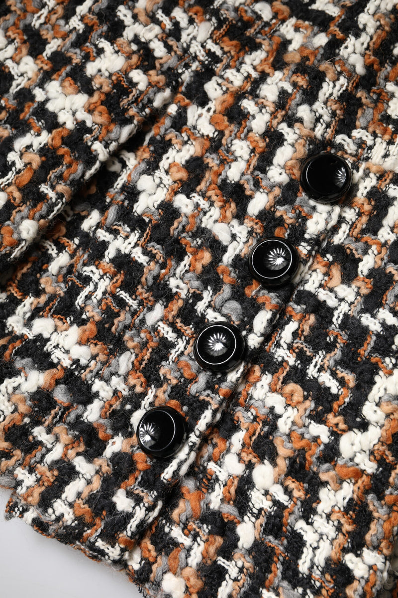Dolce & Gabbana Jupe Mini Tartan Tweed Taille Haute Multicolore