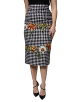 Dolce & Gabbana Jupe Crayon Haute Taille Imprimé Floral Multicolore