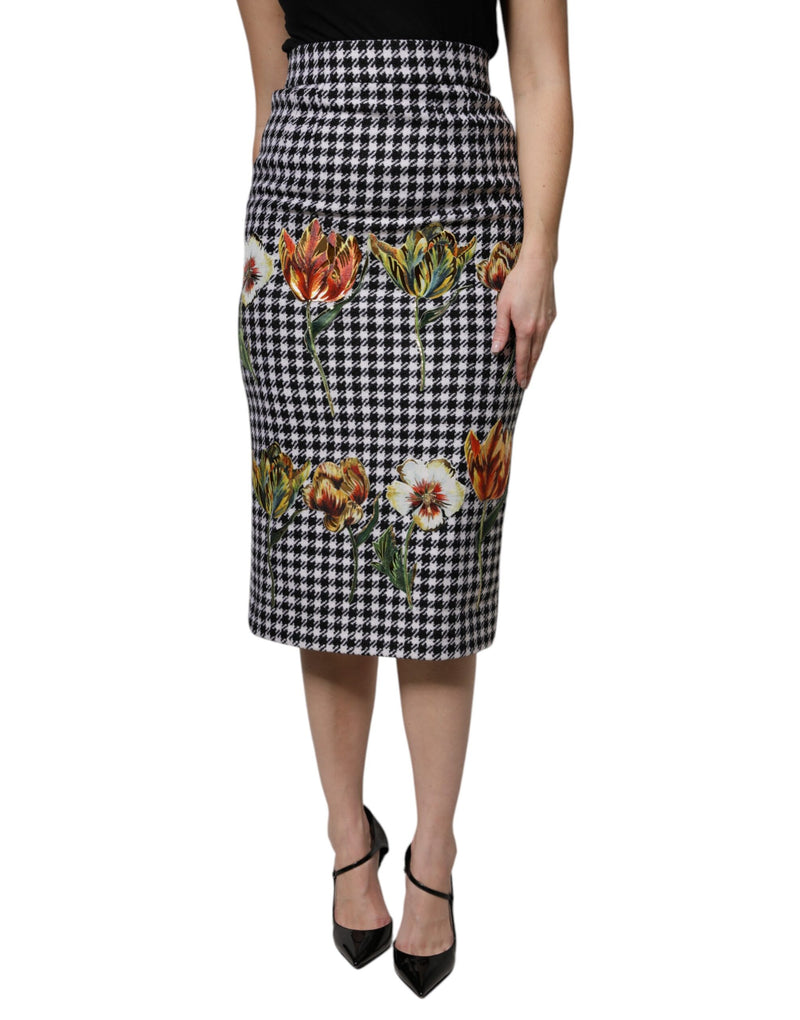 Dolce & Gabbana Jupe Crayon Haute Taille Imprimé Floral Multicolore