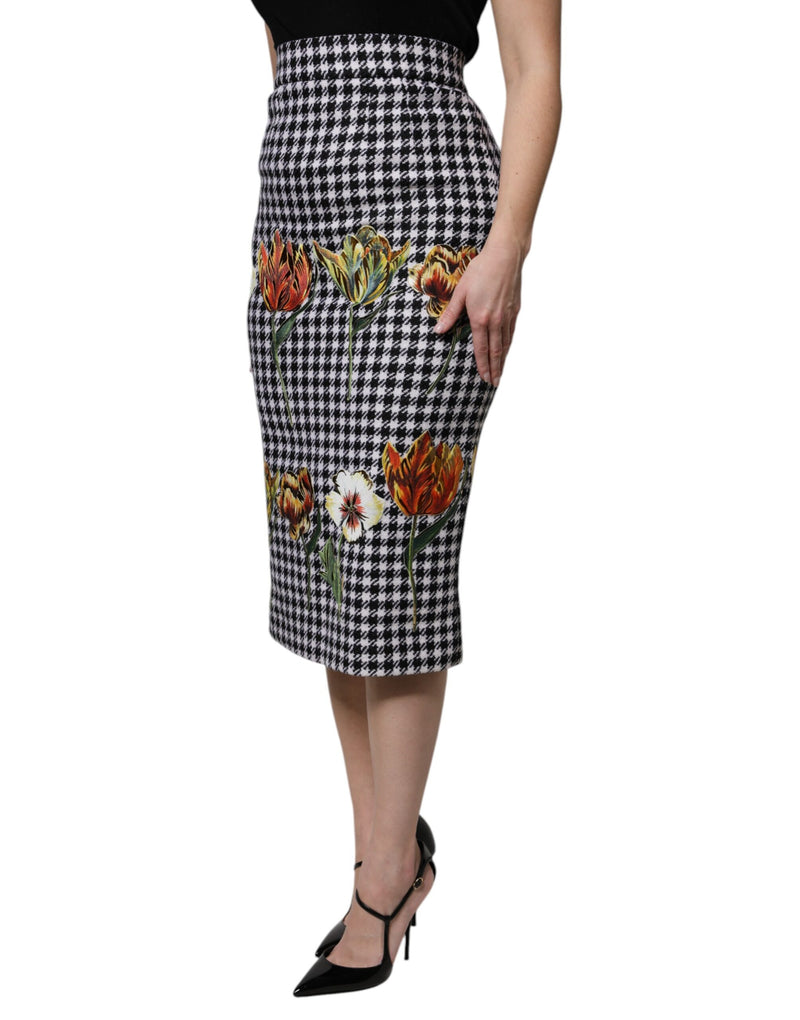 Dolce & Gabbana Jupe Crayon Haute Taille Imprimé Floral Multicolore