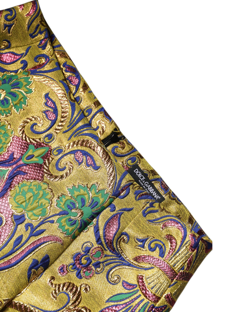 Dolce & Gabbana Jupe Mini Jacquard Florale Multicolore Taille Moyenne
