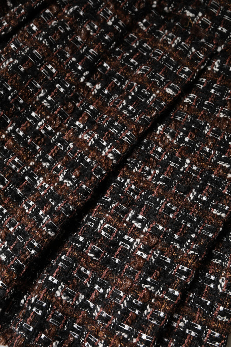 Dolce & Gabbana Jupe Mini Tartan Tweed Taille Haute Multicolore