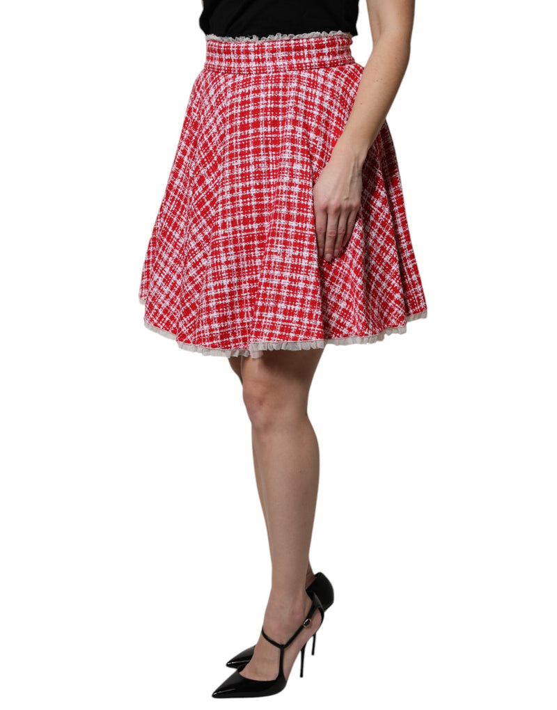 Jupe A-line Rouge et Blanche Taille Haute Dolce & Gabbana