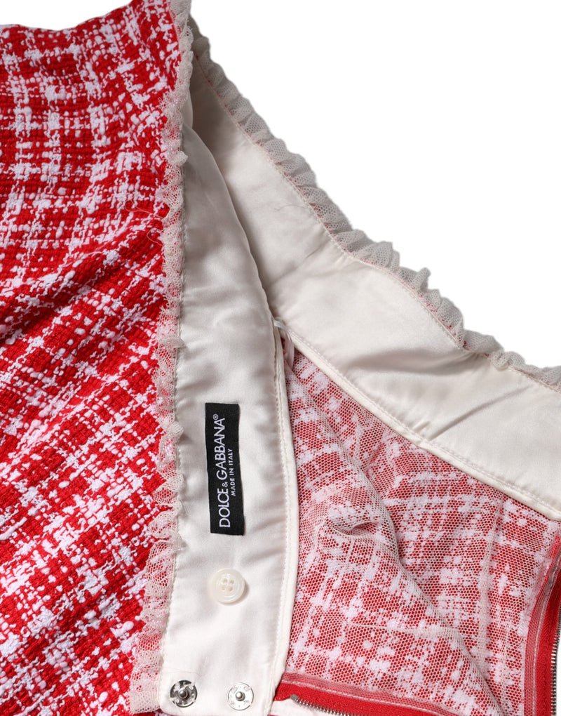 Jupe A-line Rouge et Blanche Taille Haute Dolce & Gabbana