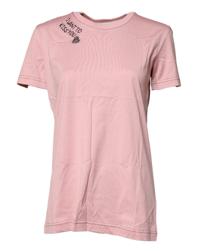 Dolce & Gabbana T-shirt en coton rose avec logo