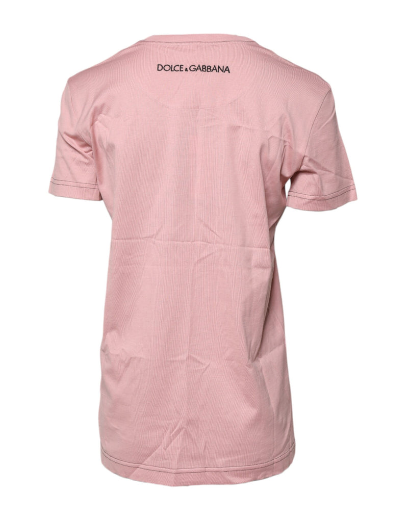 Dolce & Gabbana T-shirt en coton rose avec logo