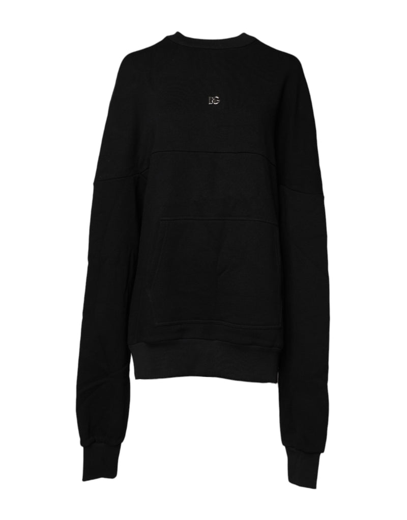 Sweatshirt en coton noir Dolce & Gabbana