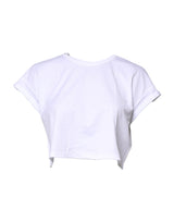 T-shirt cropped en coton blanc Dolce & Gabbana