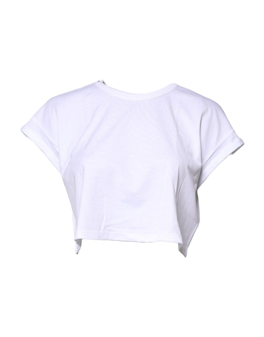 T-shirt cropped en coton blanc Dolce & Gabbana