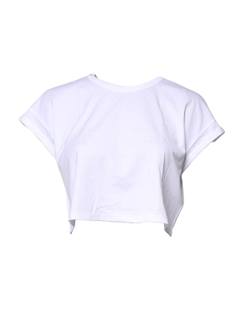 T-shirt cropped en coton blanc Dolce & Gabbana