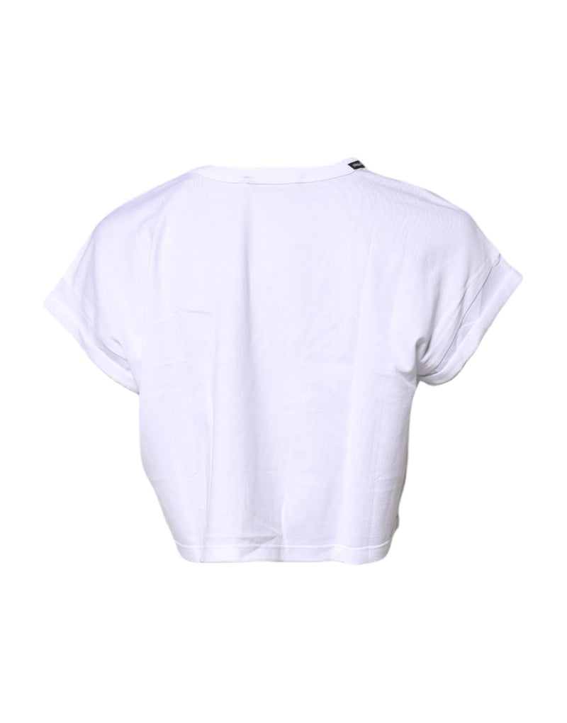 T-shirt cropped en coton blanc Dolce & Gabbana