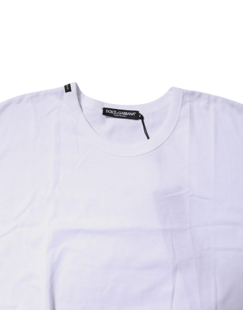 T-shirt cropped en coton blanc Dolce & Gabbana